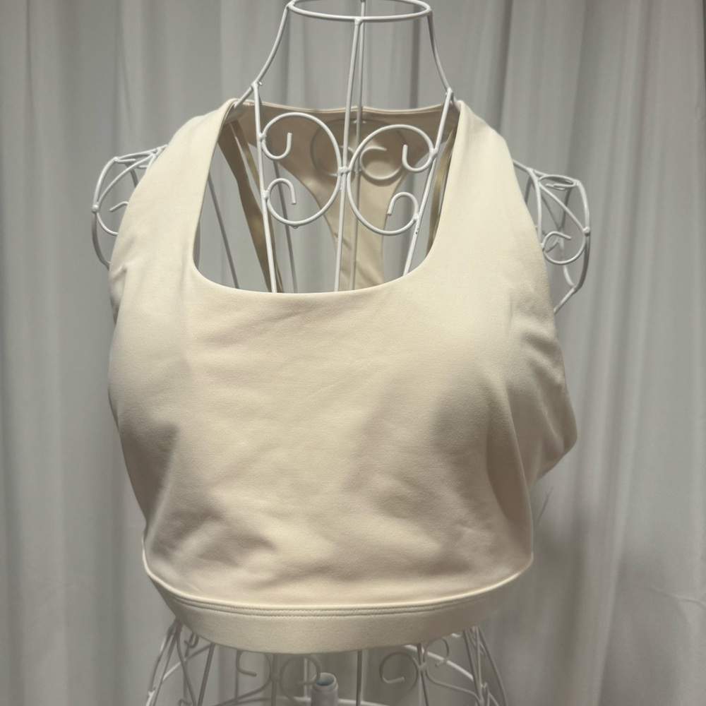Fabletics Cream Sports Bra